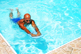 man swimming