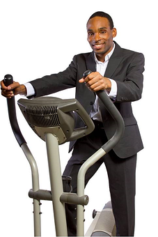 Business man on elliptical