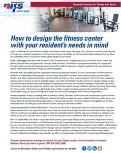 NIFS | Design your fitness center with residents needs NIFS | Design your fitness center with residents needs