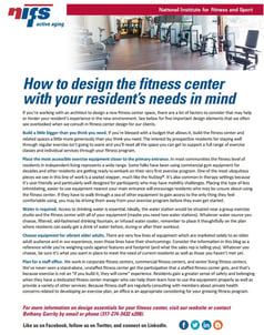 NIFS | Design your fitness center with residents needs