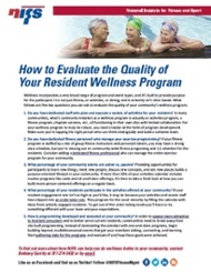 NIFS | Evaluate the quality of your wellness program